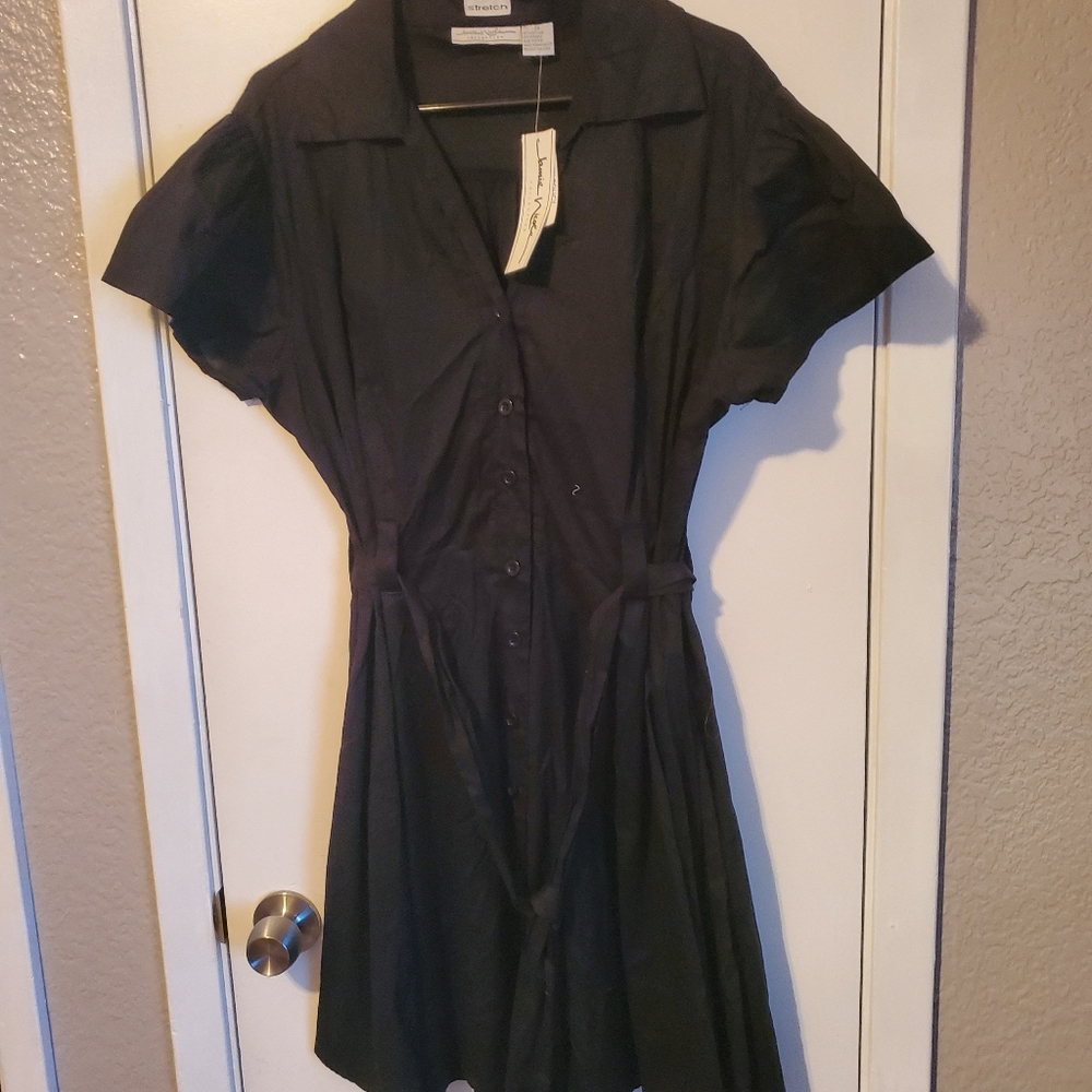 Black button up dress